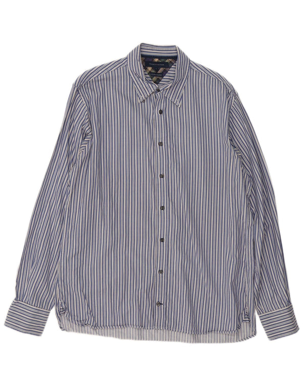 Ανδρικό πουκάμισο Tommy Hilfiger Large Blue ριγέ βαμβακερό
