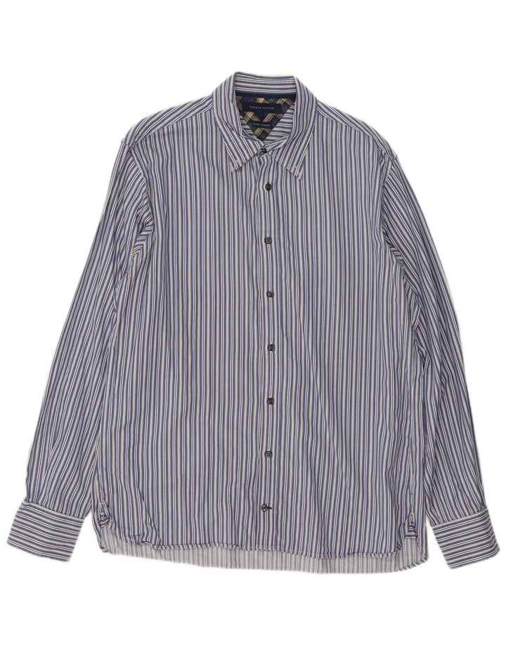 Ανδρικό πουκάμισο Tommy Hilfiger Large Blue ριγέ βαμβακερό
