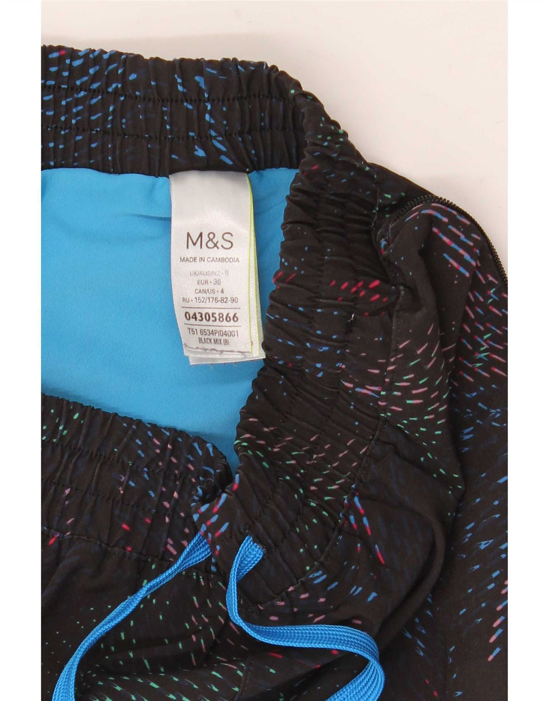 Marks & Spencer Γυναικείο Αθλητικό Σορτς UK 8 Μικρός πολυεστέρας με μαύρα στίγματα