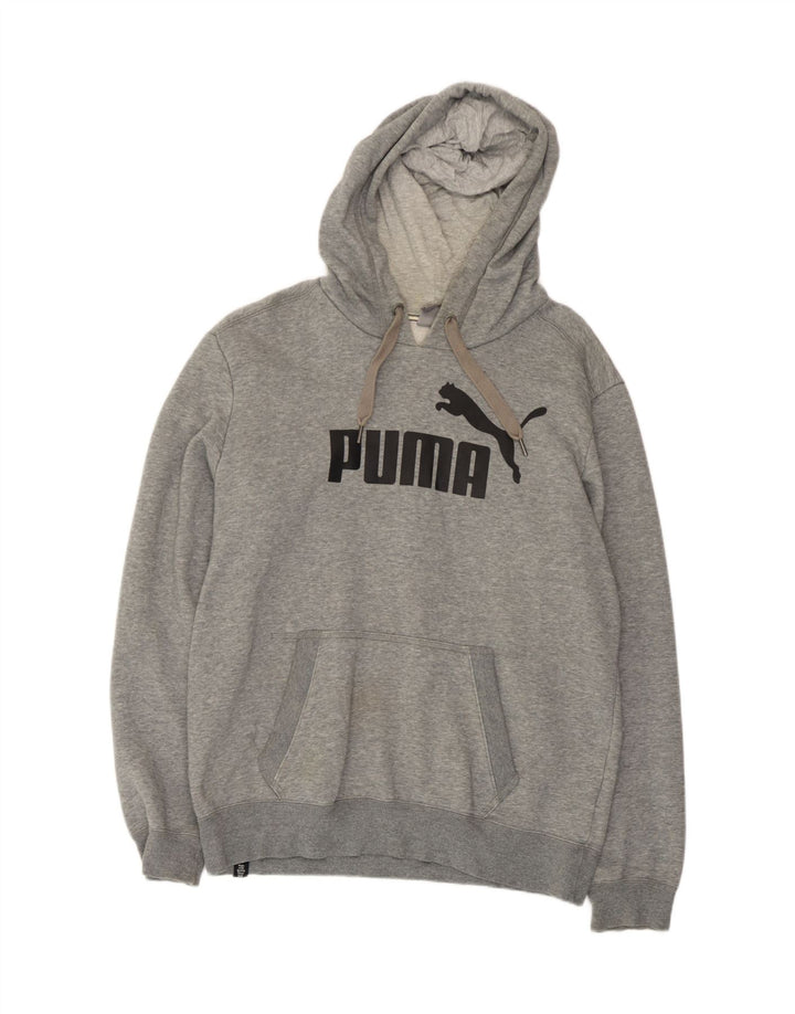 Ανδρικό γραφικό κουκούλα Puma, μεσαίο γκρι βαμβακερό