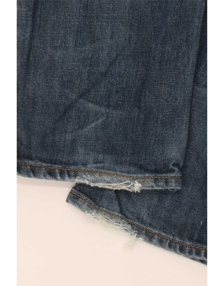 Gap Womens Distressed Straight Jeans W28 L32 Μπλε βαμβακερό