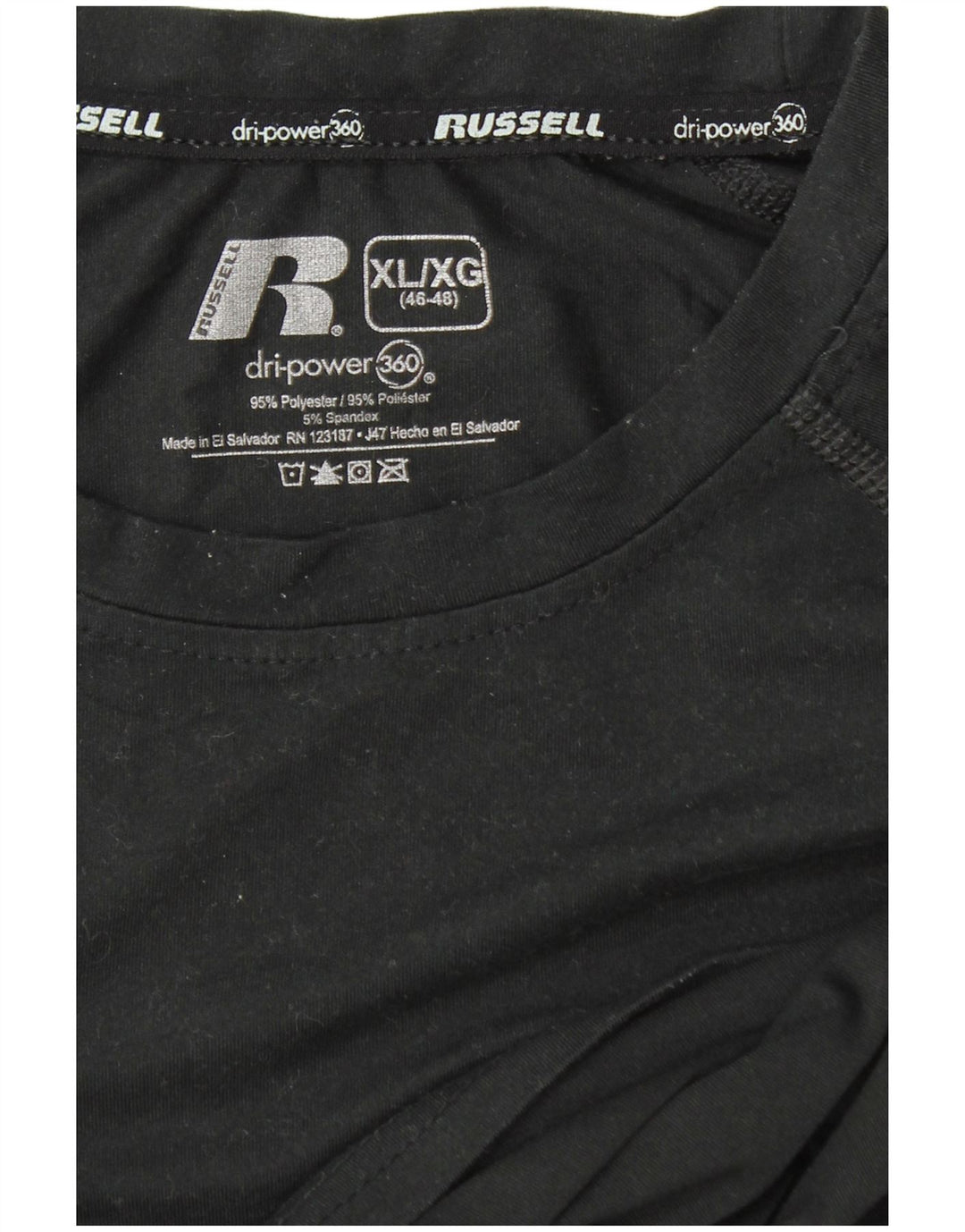 RUSSELL ATHLETIC Ανδρικό Dri-Power Μακρυμάνικο XL Μαύρο Πολυεστέρας
