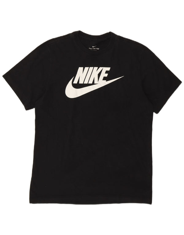 Nike Mens Graphic T-Shirt Top Medium Black Cotton