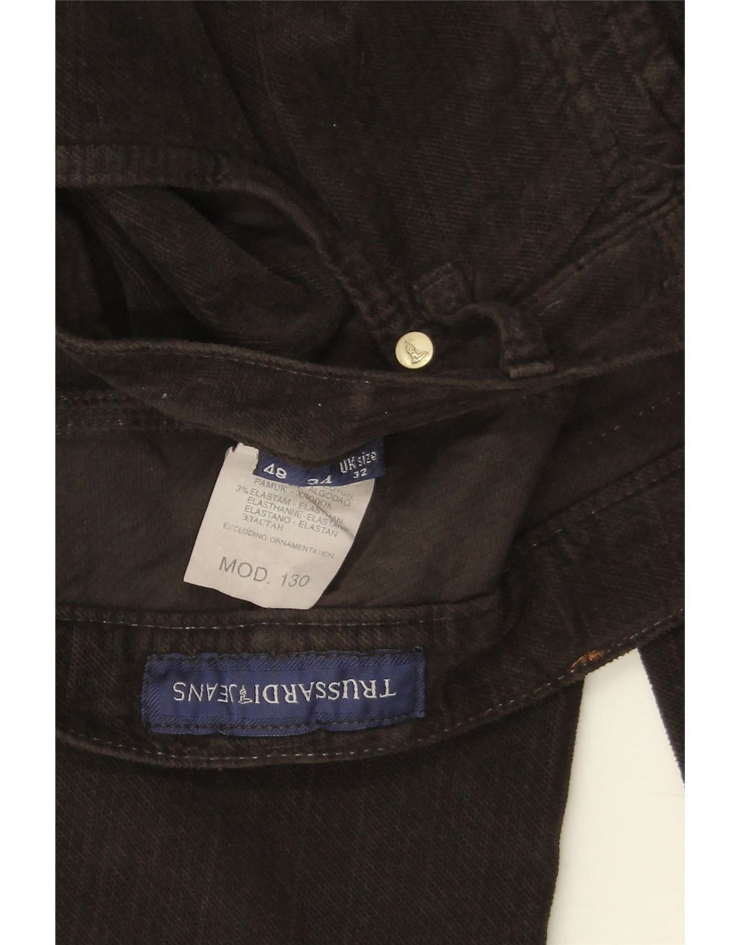 TRUSSARDI Ανδρικό τζιν ίσιο IT 48 Medium W32 L34 Μαύρο βαμβακερό