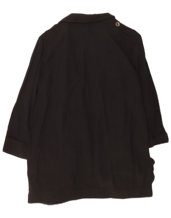 Reiss Γυναικείο Oversized Open Blazer Jacket UK 10 Small Black Acetate