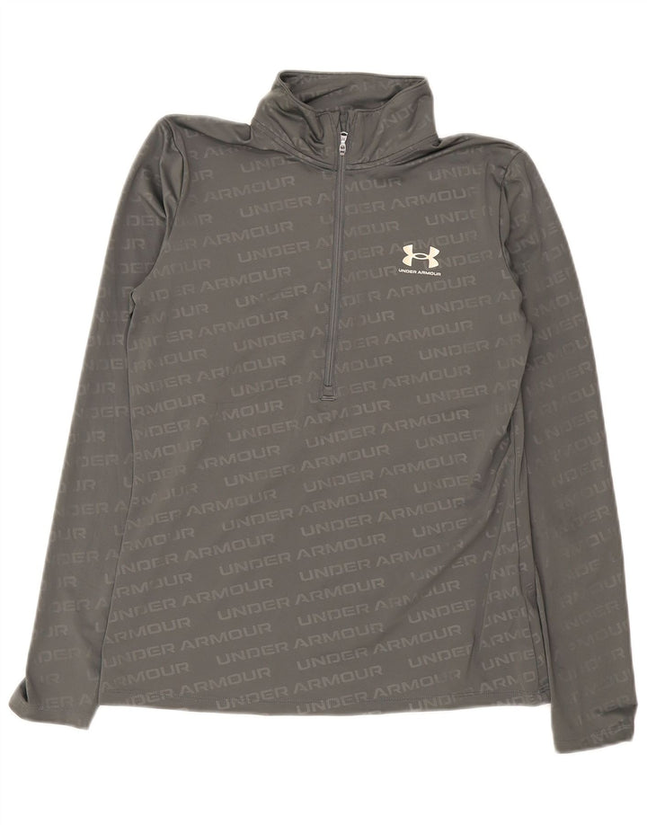 Under Armour Ανδρική φόρμα με γραφικό φερμουάρ στο επάνω μέρος μεσαίο γκρι πολυεστέρας