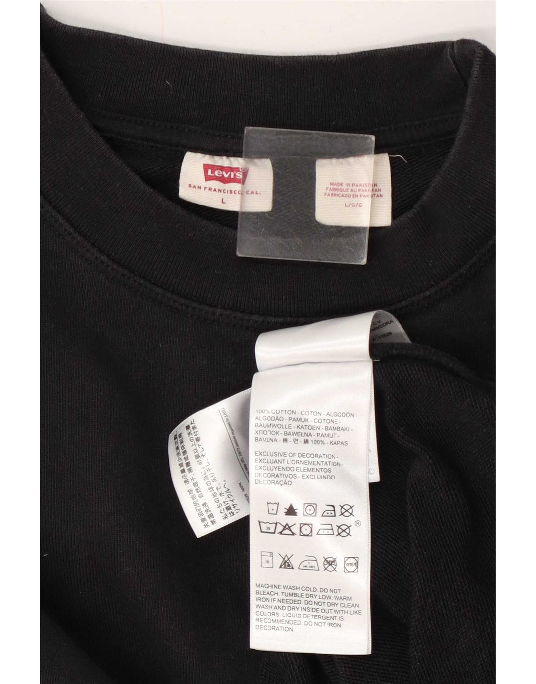 Ανδρικό φούτερ Levi's Jumper μεγάλο μαύρο βαμβακερό