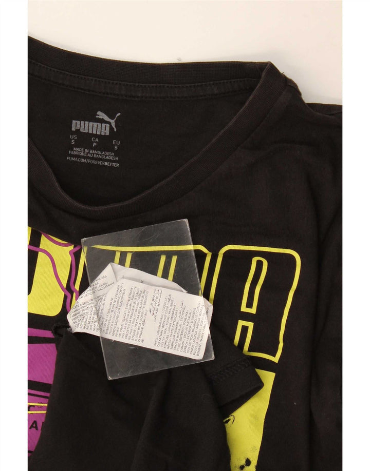 Ανδρικό γραφικό μπλουζάκι Puma, μικρό μαύρο βαμβακερό