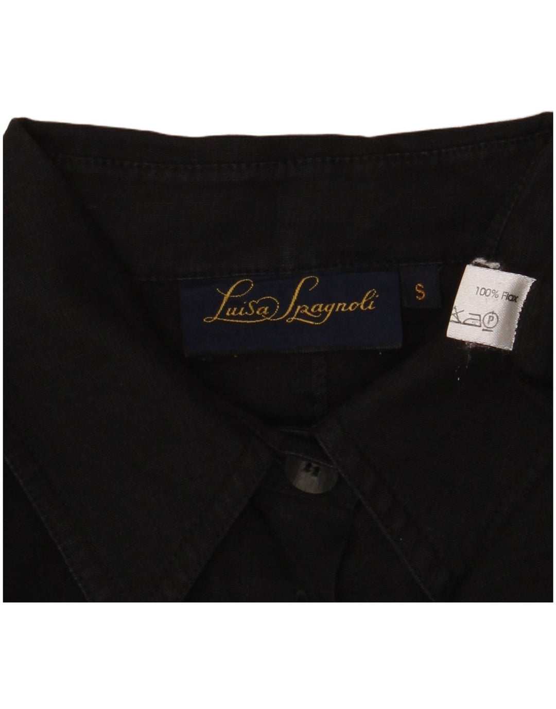 LUISA SPAGNOLI Γυναικείο πουκάμισο Oversized Μπλούζα UK 10 Small Black Flax