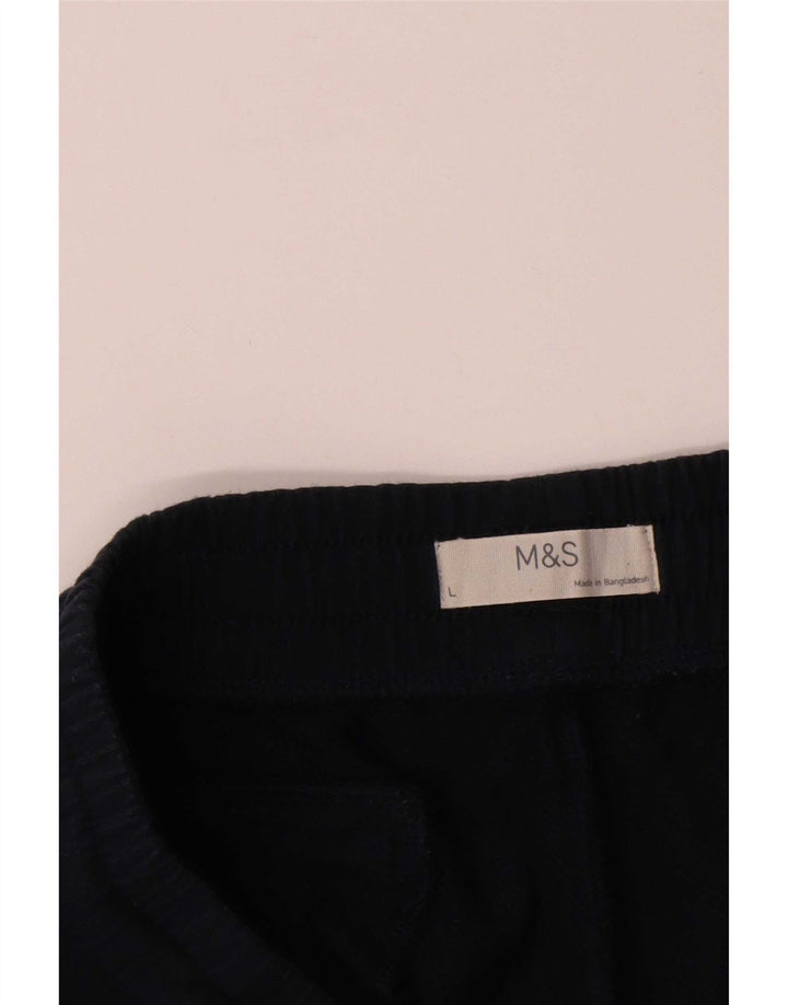 Ανδρική αθλητική φόρμα Marks & Spencer Παντελόνι μεγάλο μαύρο βαμβακερό