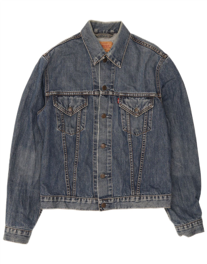 Levi's Γυναικείο Τζιν Μπουφάν UK 14 Μεγάλο Μπλε Βαμβακερό