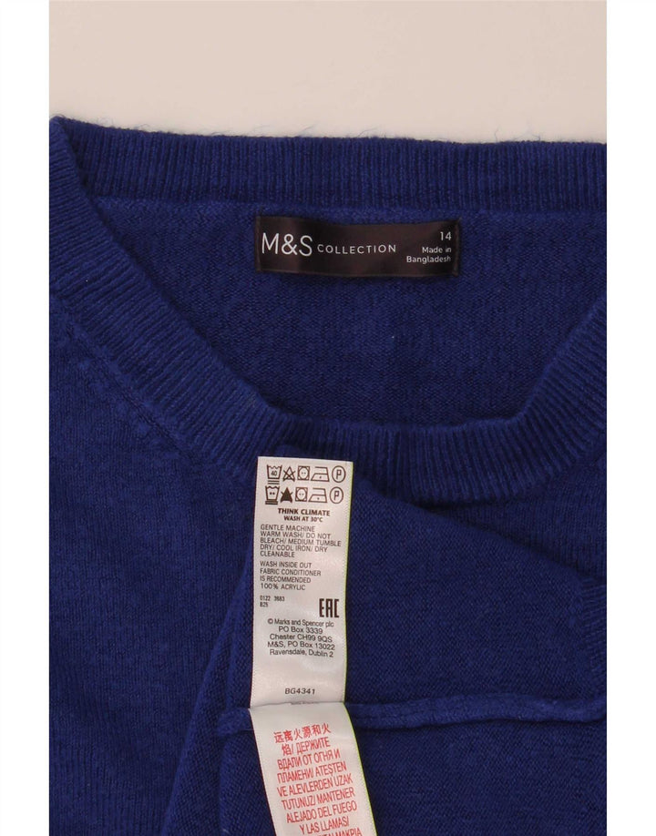 Marks & Spencer Γυναικείο πουλόβερ με λαιμόκοψη UK 14 μεσαίου μπλε ακρυλικό