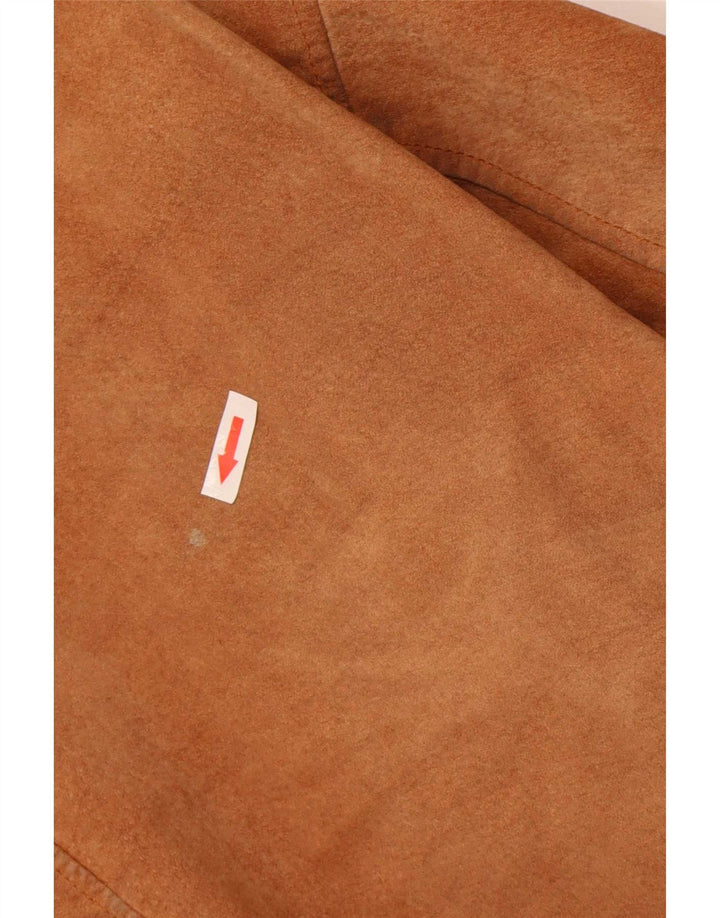 Alan Gordon Γυναικείο Suede Bomber Jacket UK 14 Large Beige Leather