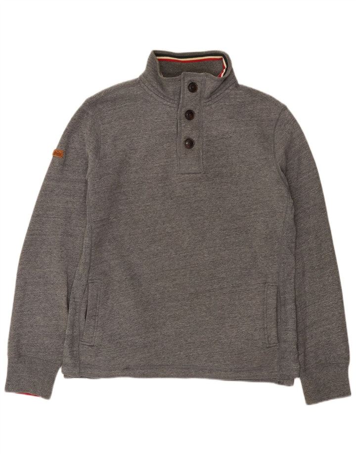 Ανδρικό φούτερ με λαιμόκοψη Superdry, μεσαίο γκρι βαμβακερό