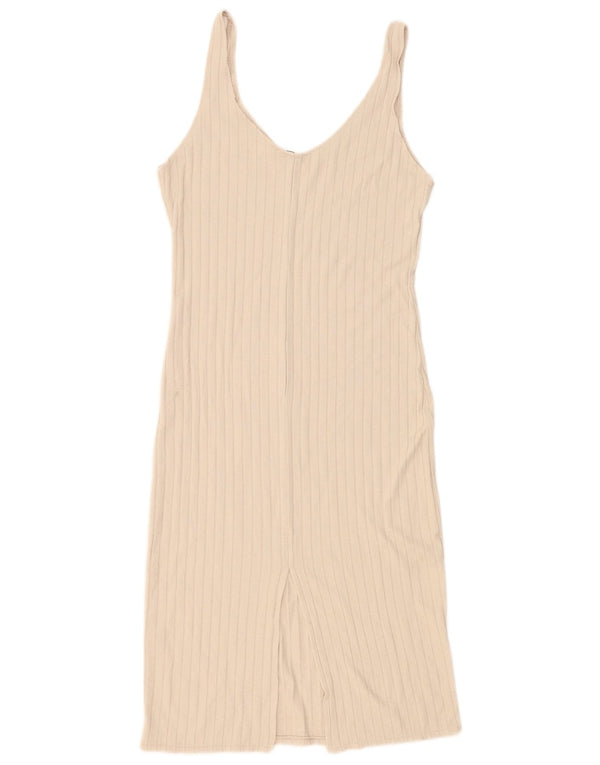 Zara Γυναικείο Slip Dress UK 14 Large Beige Viscose