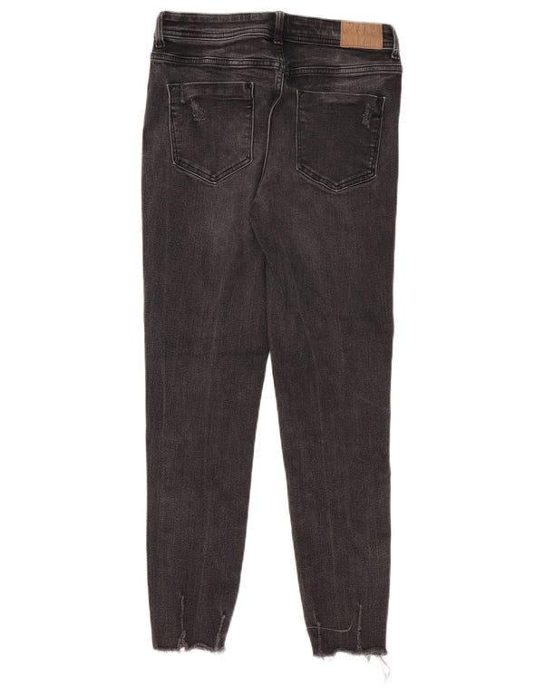 Zara Womens Distressed Skinny Jeans EU 38 Small W28 L28 Black