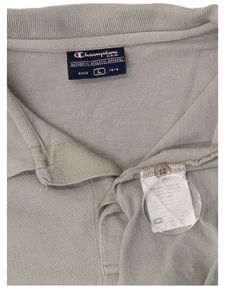 Ανδρικό μπλουζάκι πόλο Champion μεγάλο γκρι βαμβακερό