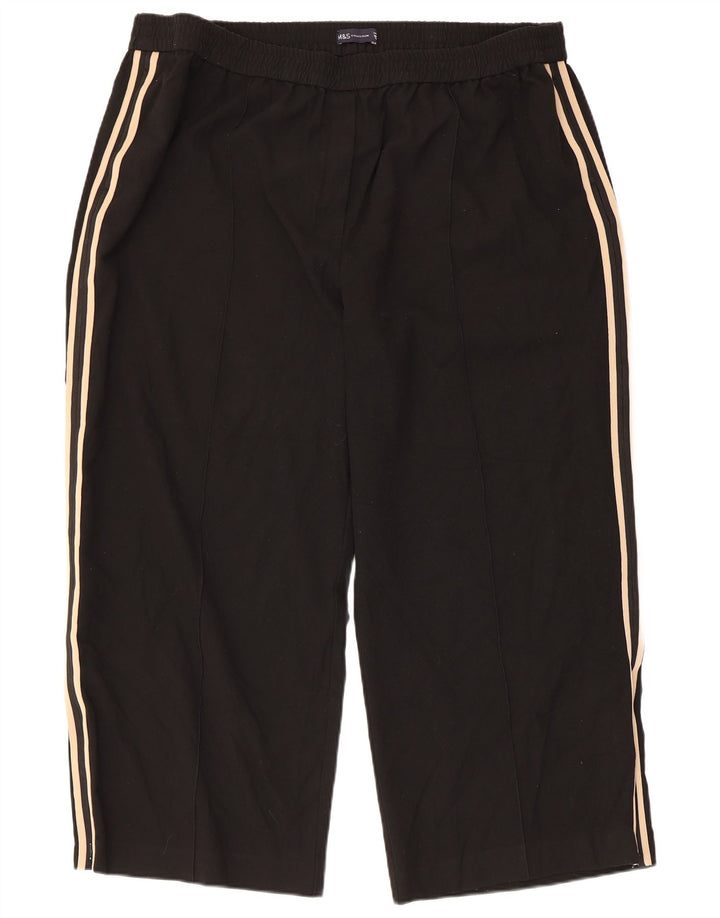 Marks & Spencer Γυναικεία φόρμα παντελόνια Crop UK 24 4XL Μαύρο Πολυεστέρας