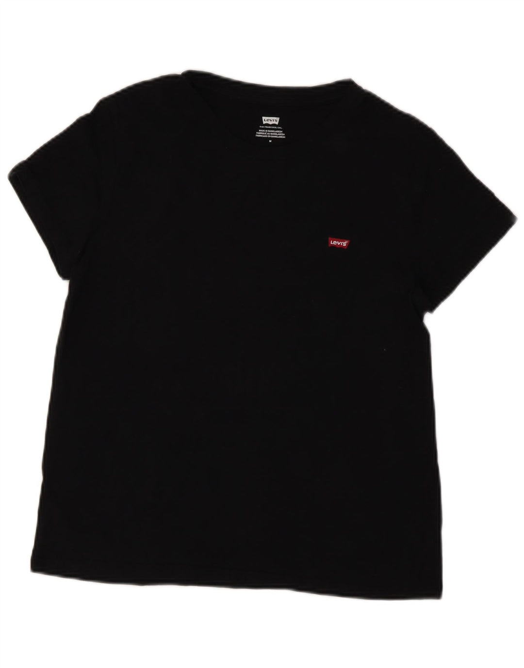 LEVI'S Γυναικείο T-Shirt Top UK 12 Μεσαίο μαύρο βαμβακερό