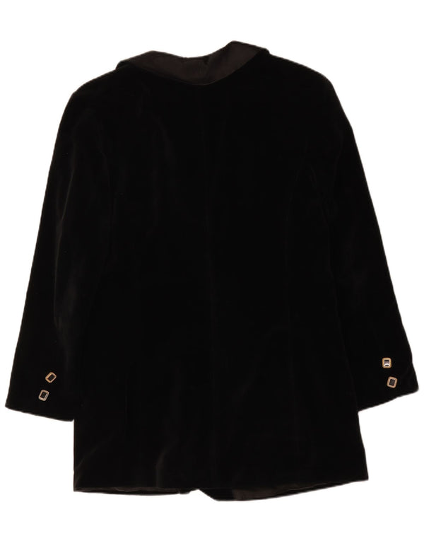 Vintage γυναικείο διπλό βελούδινο σακάκι UK 14 Medium Black