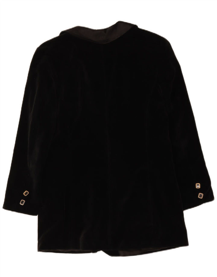 Vintage γυναικείο διπλό βελούδινο σακάκι UK 14 Medium Black