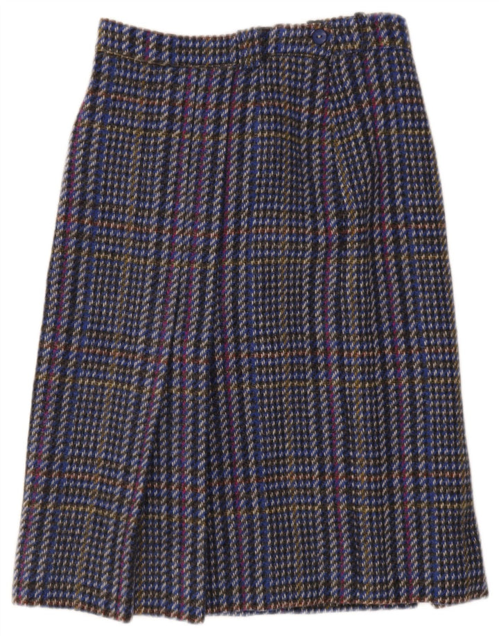 Vintage γυναικεία φούστα W24 XS Blue Check Wool
