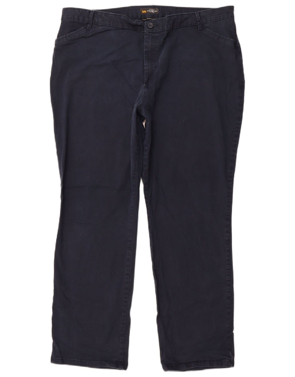 LEE Γυναικείο ψηλόμεσο ίσιο παντελόνι US 20 3XL W38 L30 Navy Blue