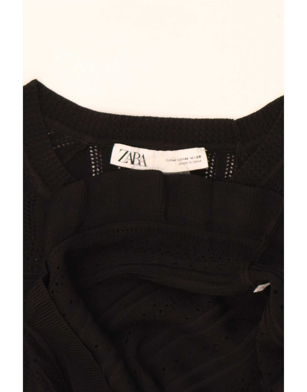 Zara Γυναικεία Πλεκτή Μπλούζα Τοπ UK 12 Medium Black