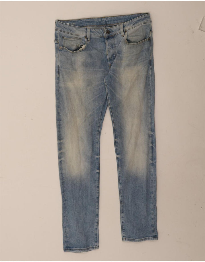 G-Star Ανδρικό 3301 Slim Jeans W33 L32 Μπλε βαμβακερό