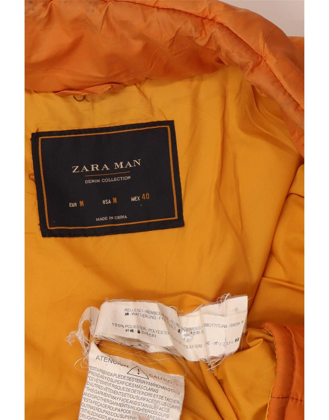 Zara Ανδρικό μπουφάν με επένδυση UK 38 Medium Orange Colourblock Polyester