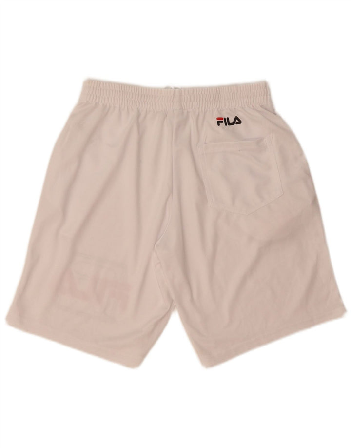 Ανδρικό γραφικό αθλητικό σορτς Fila XS λευκό πολυεστέρα