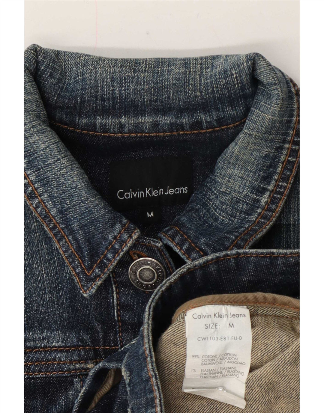 Calvin Klein Jeans Γυναικείο Τζιν Μπουφάν UK 12 μεσαίο μπλε βαμβακερό