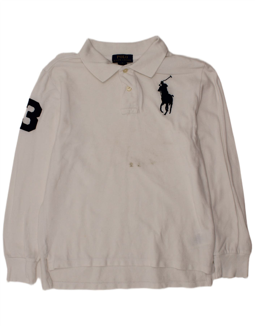 POLO RALPH LAUREN Αγόρια γραφικό μπλουζάκι πόλο 10-11 ετών Μεσαίο λευκό