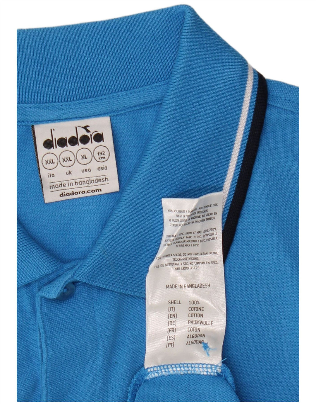 DIADORA Ανδρικό Πόλο Μπλουζάκι 2XL Μπλε Βαμβακερό