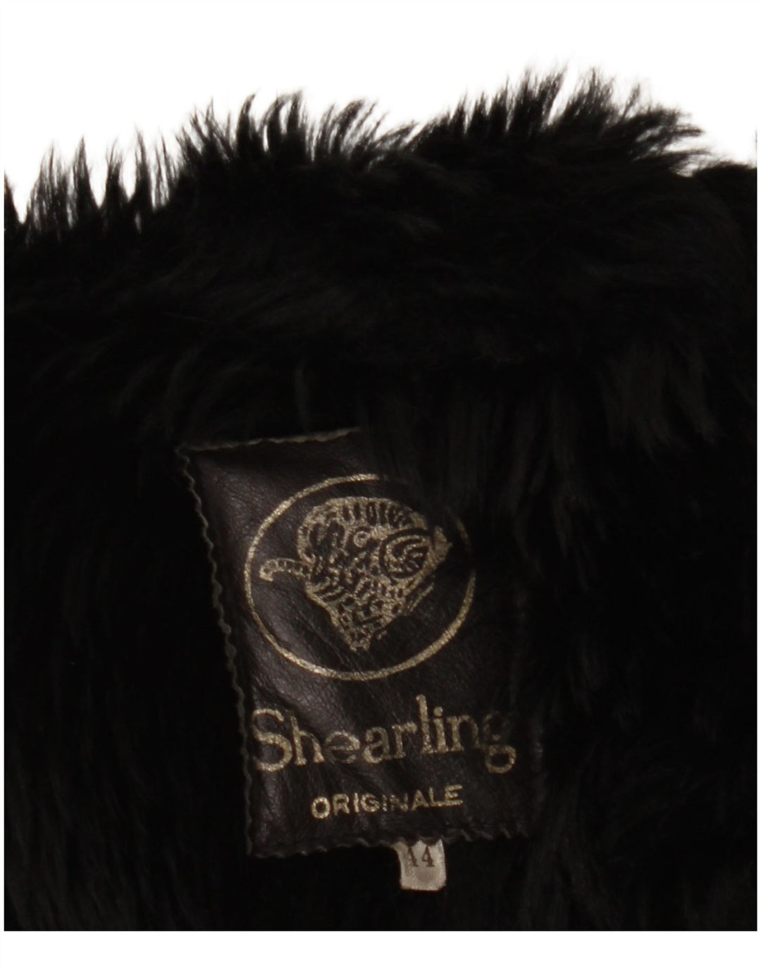Vintage Γυναικείο Παλτό Shearling UK 14 Medium Black
