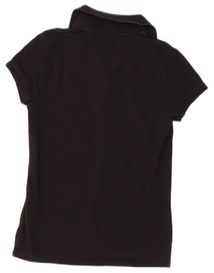 Γυναικείο μπλουζάκι πόλο TOMMY HILFIGER UK 8 Small μαύρο βαμβακερό