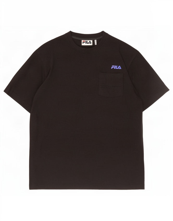 Ανδρικό T-Shirt Fila Top Μεσαίο μαύρο βαμβακερό