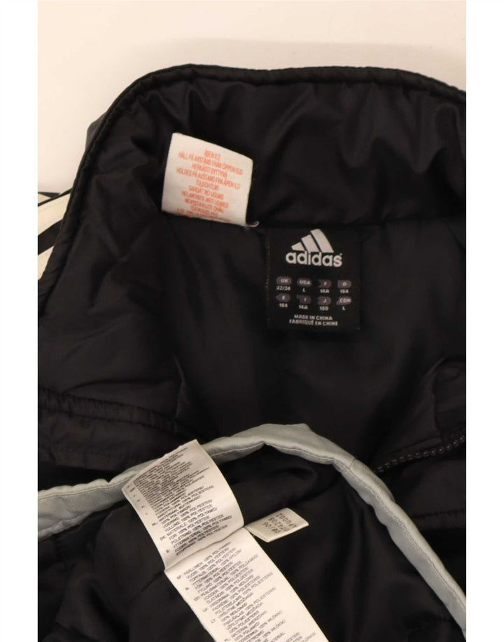 Adidas Boys Windbreaker Jacket 13-14 Years Black Colourblock Polyester