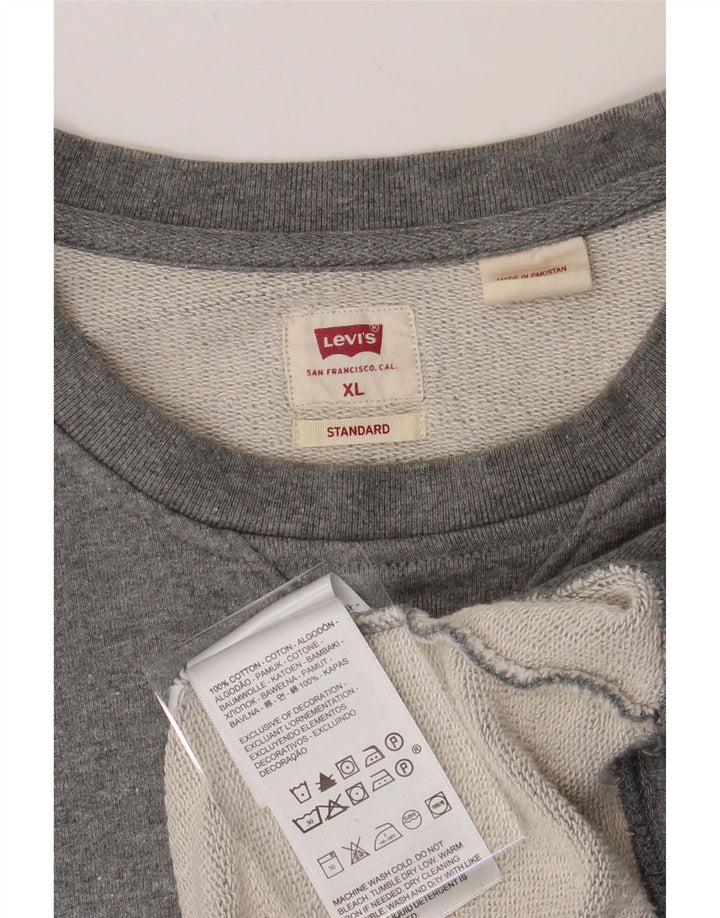 LEVI'S Mens Standard Sweatshirt Jumper XL Grey Cotton Vintage Levi's and Second-Hand Levi's from Messina Hembry 