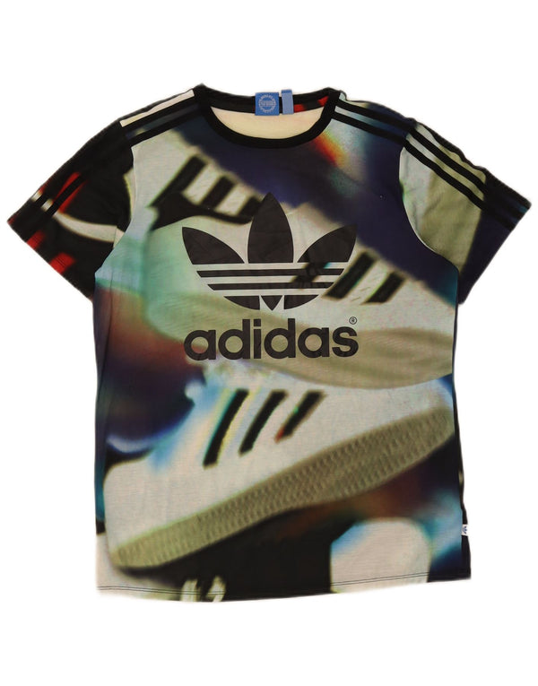 Γυναικείο γραφικό μπλουζάκι Adidas Top UK 8 Small πολύχρωμο πολυεστέρα