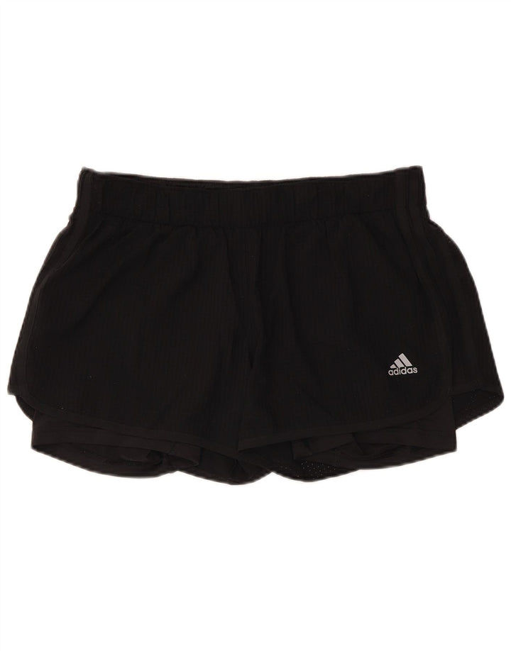 Γυναικείο αθλητικό σορτς Adidas Climalite UK 14 μεσαίο μαύρο πολυεστέρα