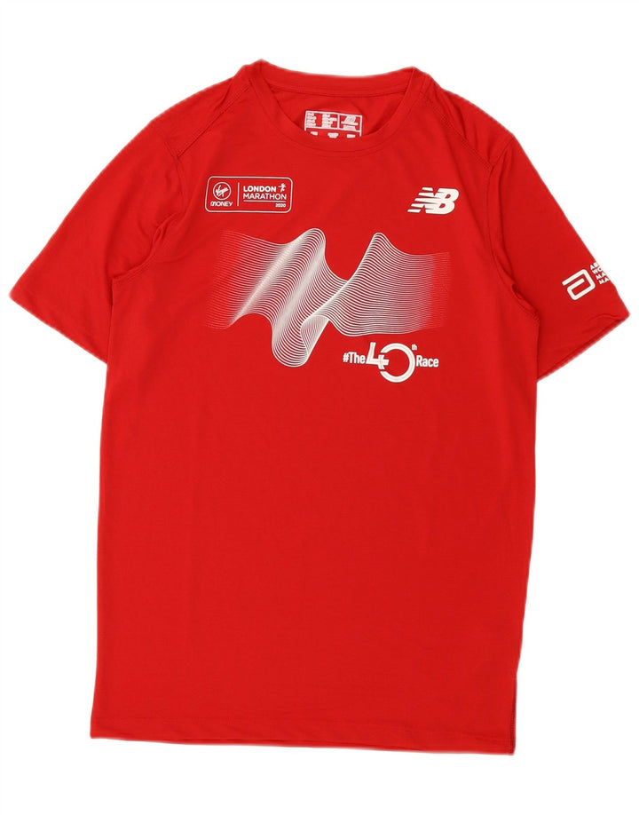 Ανδρικό γραφικό T-Shirt New Balance Top XS Red Polyester