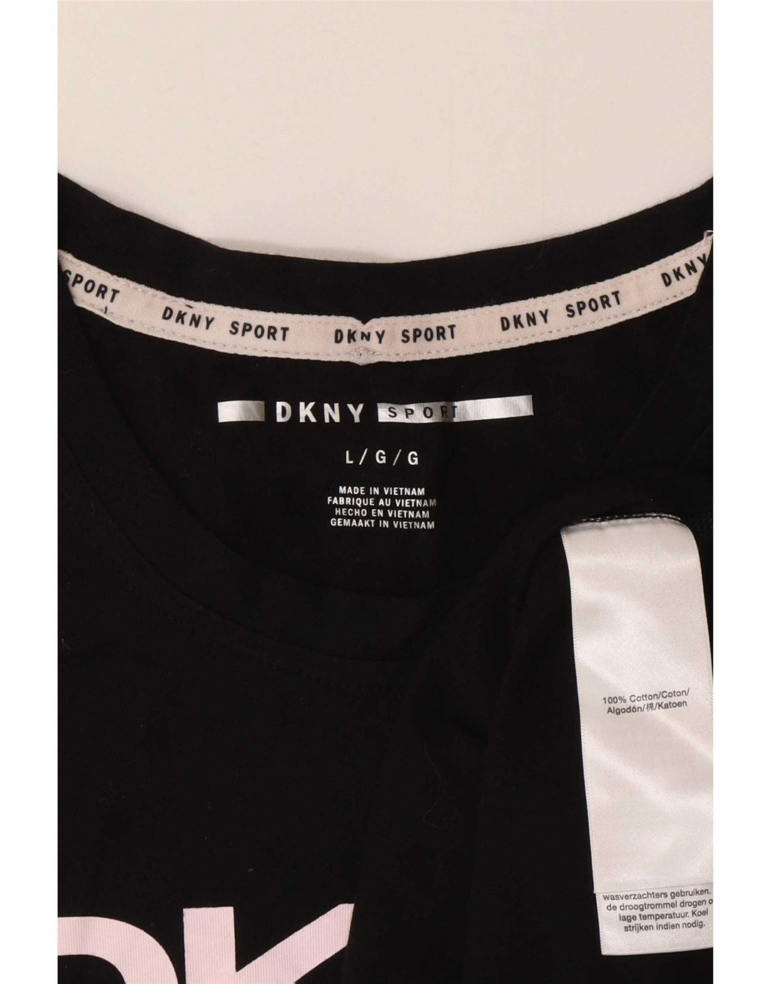 Γυναικείο γραφικό γιλέκο Dkny UK 16 μεγάλο βαμβακερό μαύρο