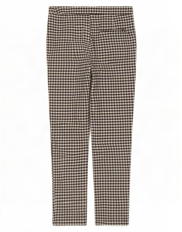 Zara Γυναικείο Slim Cropped Παντελόνι Small W26 L26 Navy Blue Gingham