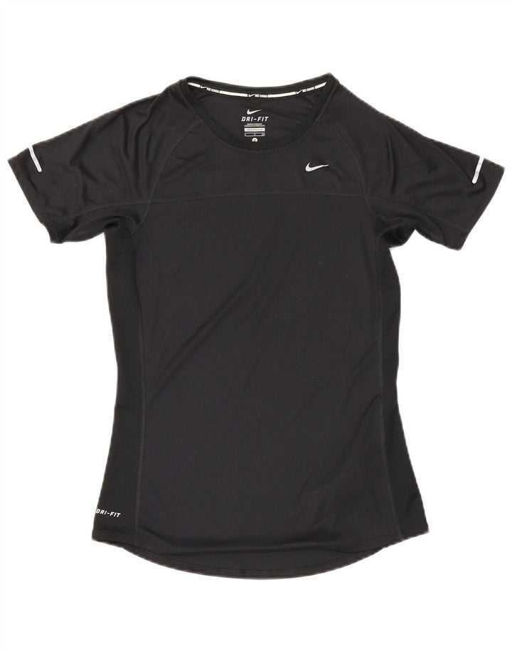 Γυναικείο μπλουζάκι Nike Dri Fit Top UK 10 Small Black Polyester