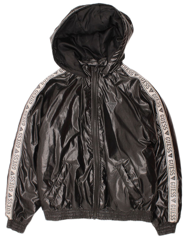 Guess Baby Girls Graphic Hooded Jacket 9-12 Months Grey Polyethylene