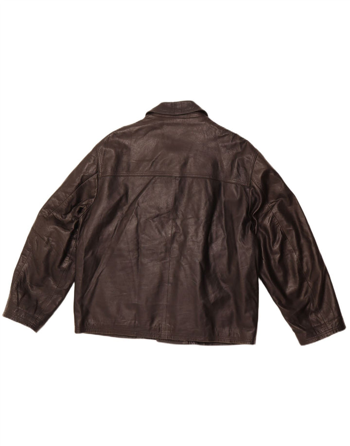 VINTAGE Ανδρικό Δερμάτινο Μπουφάν UK 40 Large Μαύρο Δερμάτινο