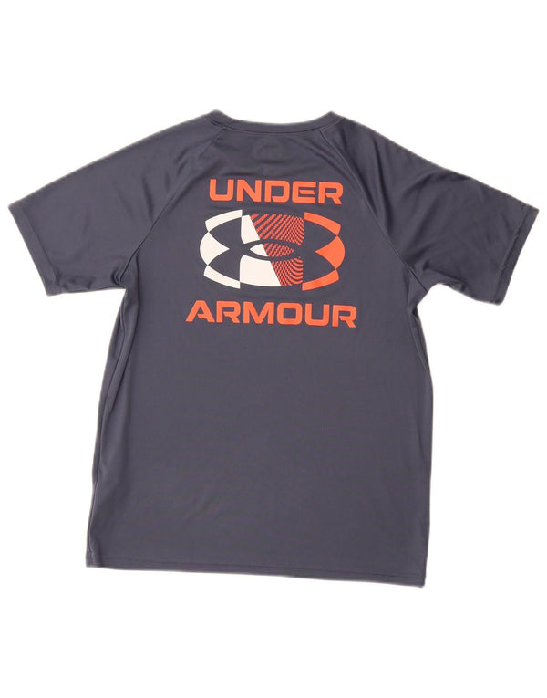 UNDER ARMOUR Boys φαρδύ γραφικό μπλουζάκι 9-10 ετών Μεσαίο γκρι