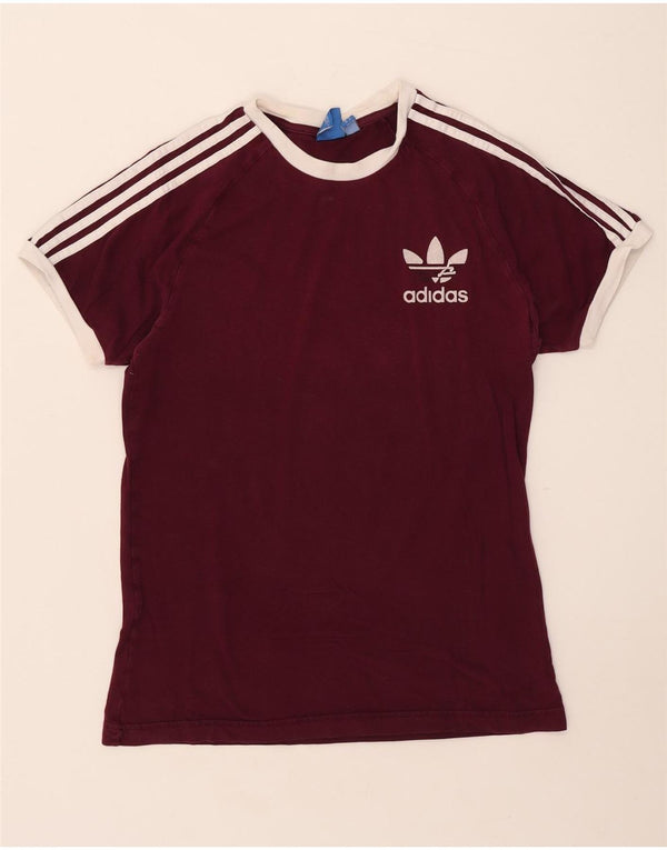 Γυναικείο T-Shirt Adidas Top UK 12 μεσαίο βαμβακερό μπορντό