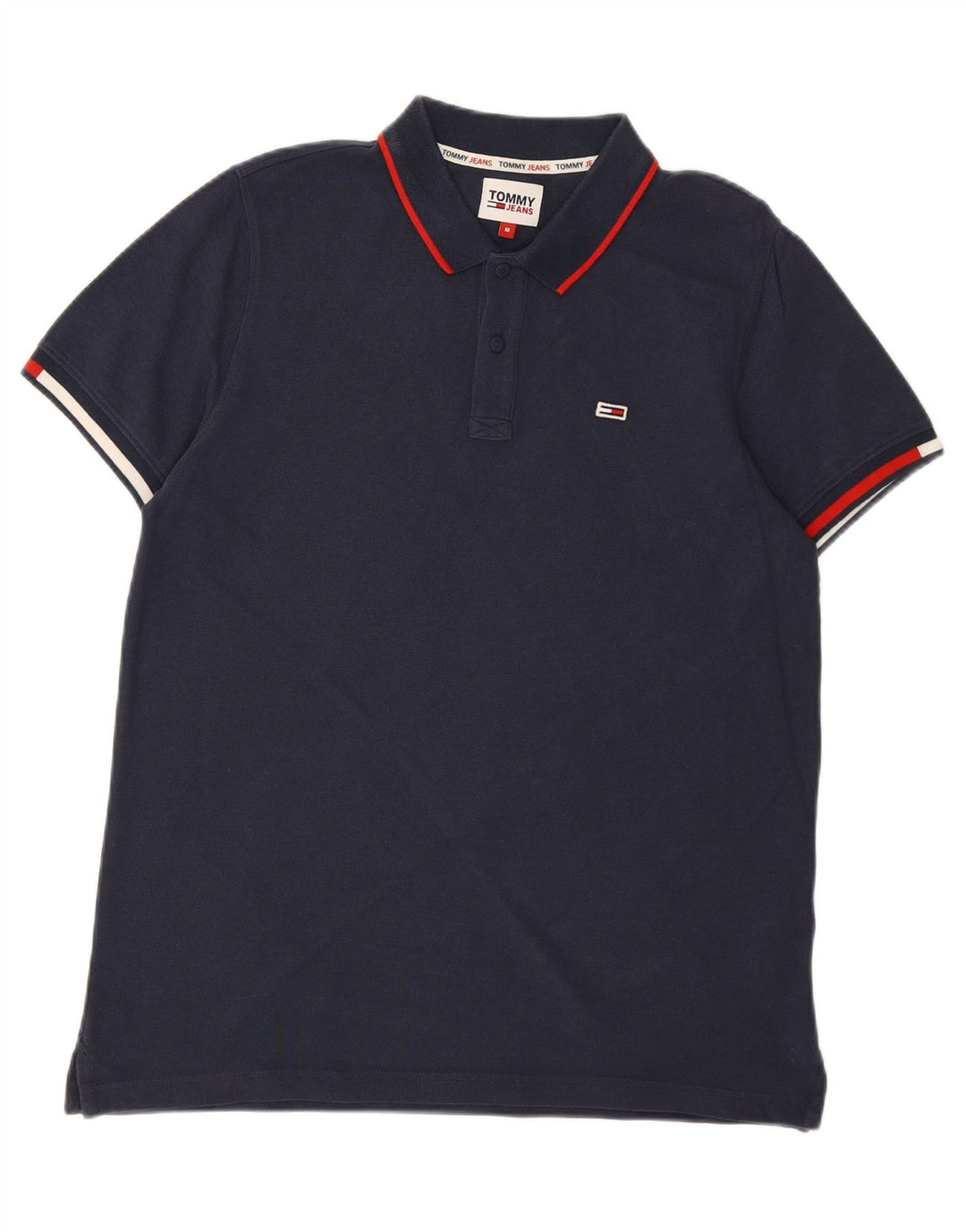 TOMMY HILFIGER Mens Polo Shirt Medium Navy Blue Cotton Vintage Tommy Hilfiger and Second-Hand Tommy Hilfiger from Messina Hembry 